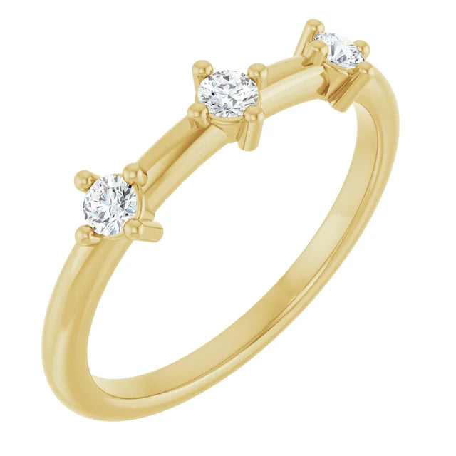 3 Stone Birthstone Stacking Ring