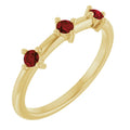3 Stone Birthstone Stacking Ring