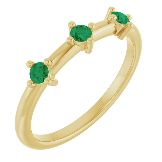 3 Stone Birthstone Stacking Ring