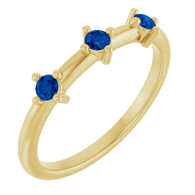 3 Stone Birthstone Stacking Ring