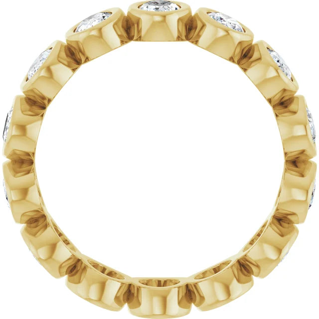 Lab Diamond Bezel Set Oval Eternity Band