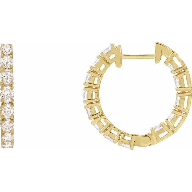 Inside/outside Diamond Hoop Earrings 20.6mm