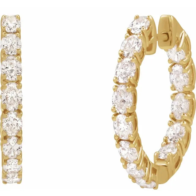 Inside/outside Diamond Hoop Earrings 20.6mm