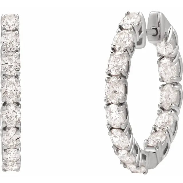 Inside/outside Diamond Hoop Earrings 20.6mm