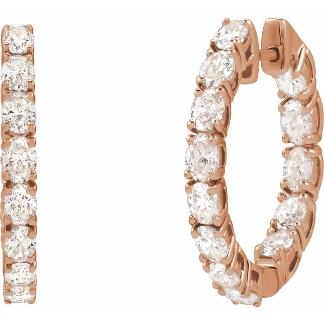 Inside/outside Diamond Hoop Earrings 20.6mm