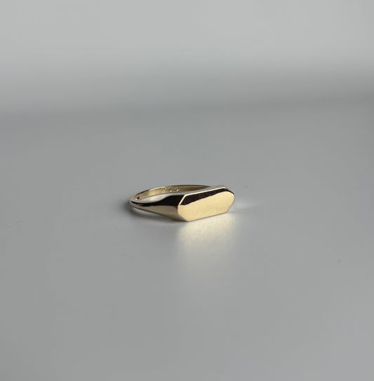 Oblong Hexagon Signet Ring