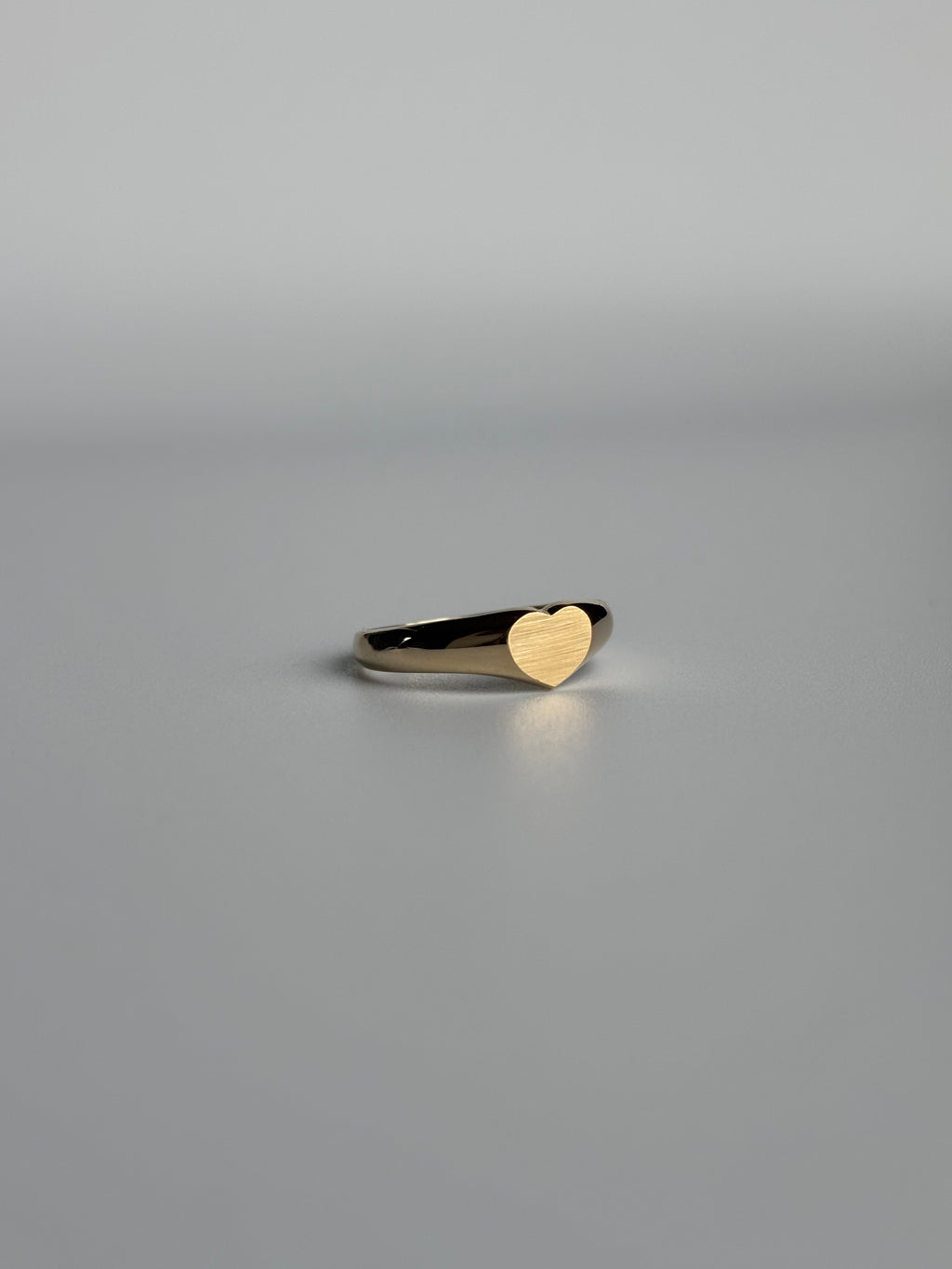 Matte Finish Heart Signet Ring