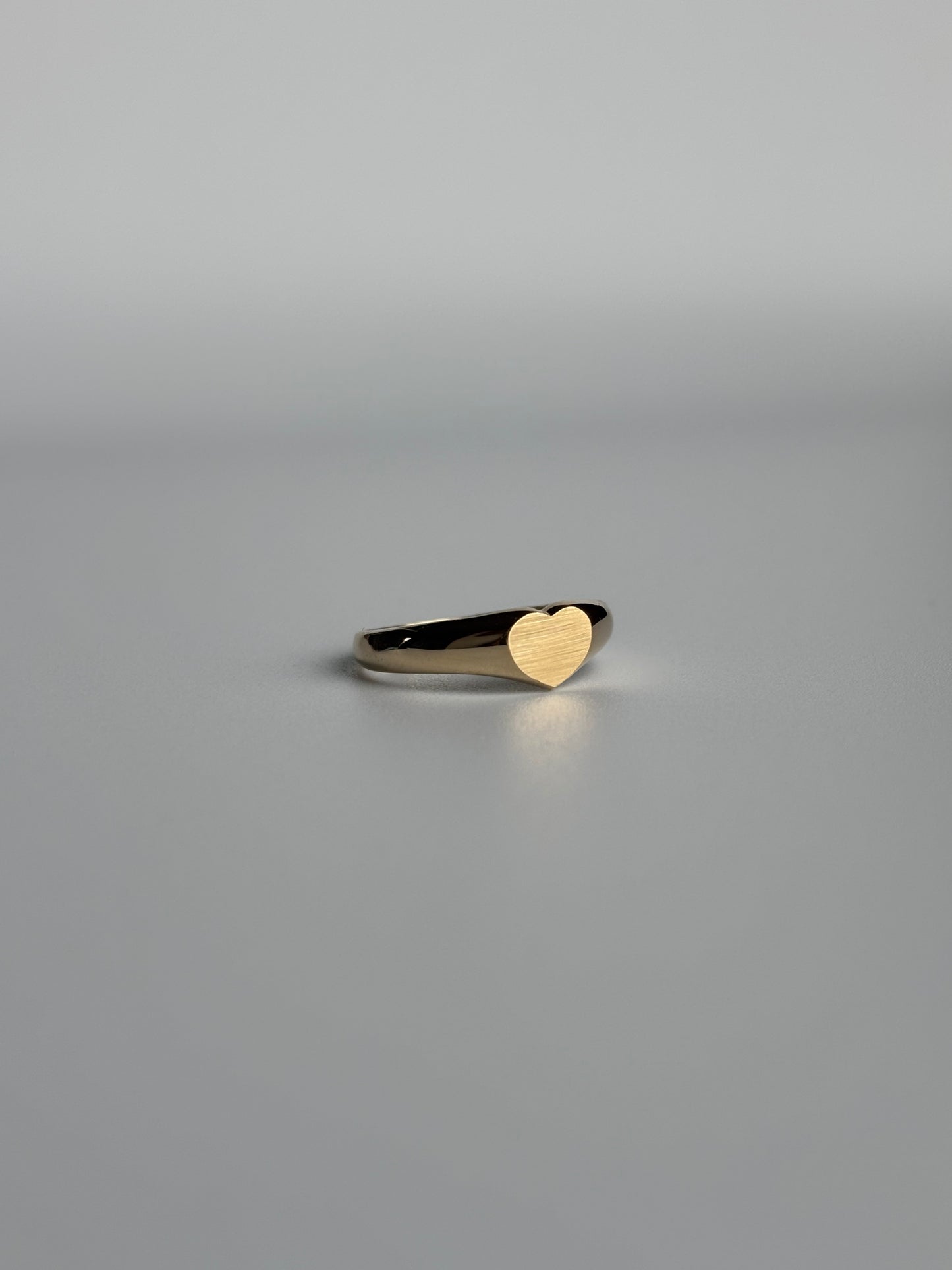 Matte Finish Heart Signet Ring