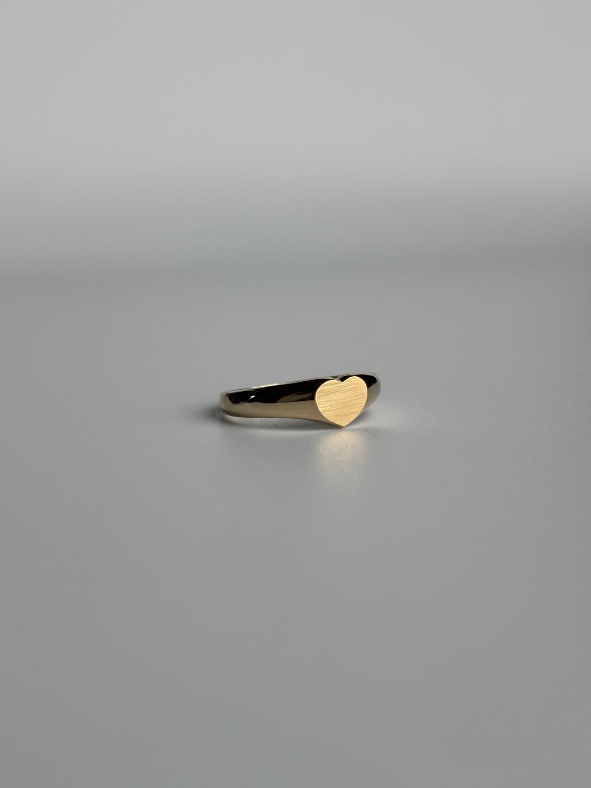 Matte Finish Heart Signet Ring