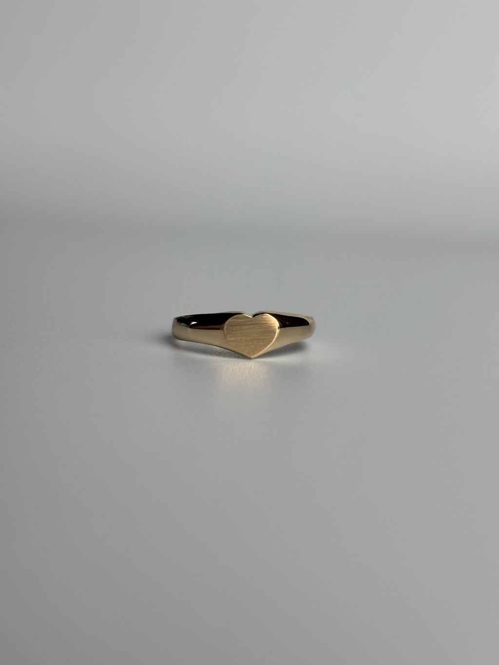 Matte Finish Heart Signet Ring