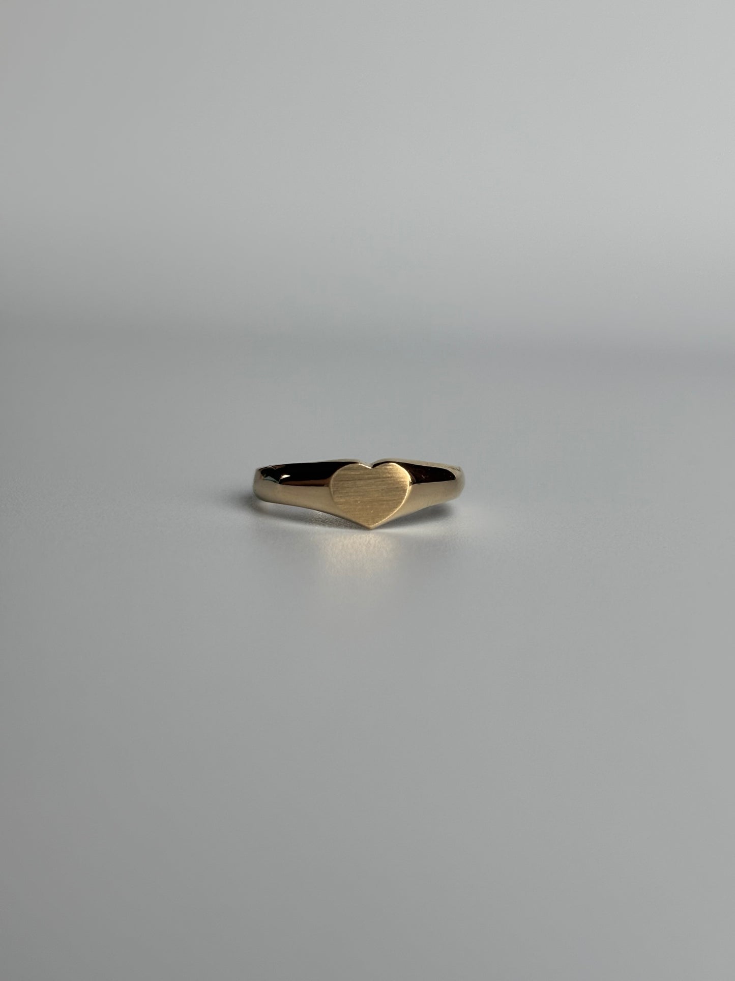 Matte Finish Heart Signet Ring