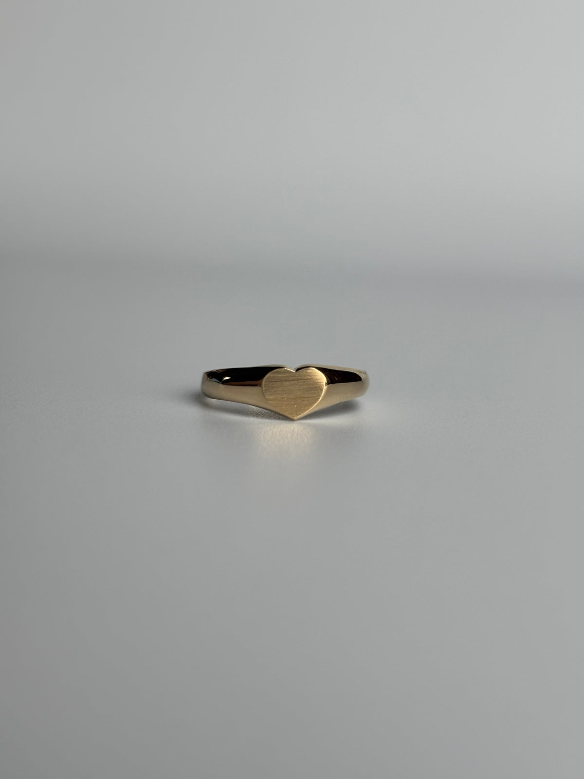 Matte Finish Heart Signet Ring