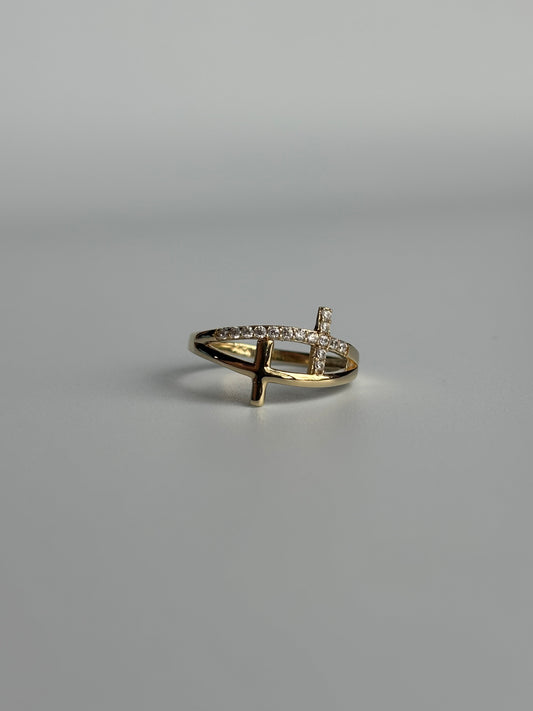 Stacked Pave Cross Ring