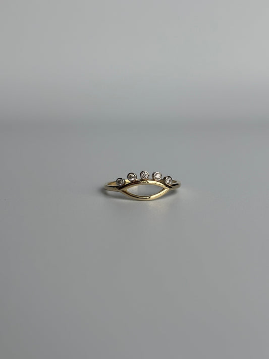 Gold Eye w/ Lashes Ring