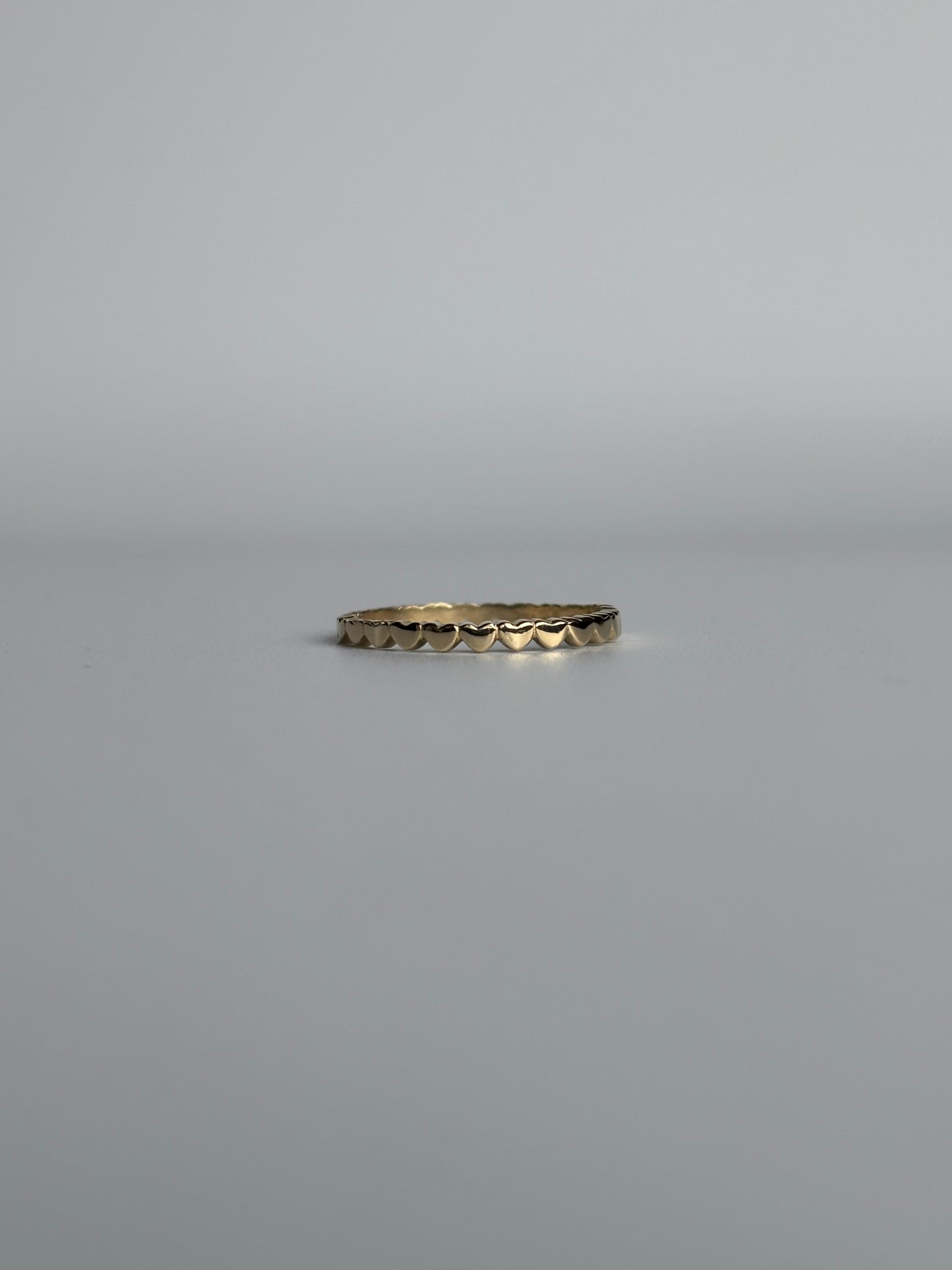 Gold Heart Pattern stacking Ring