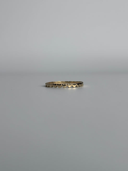 Gold Heart Pattern stacking Ring