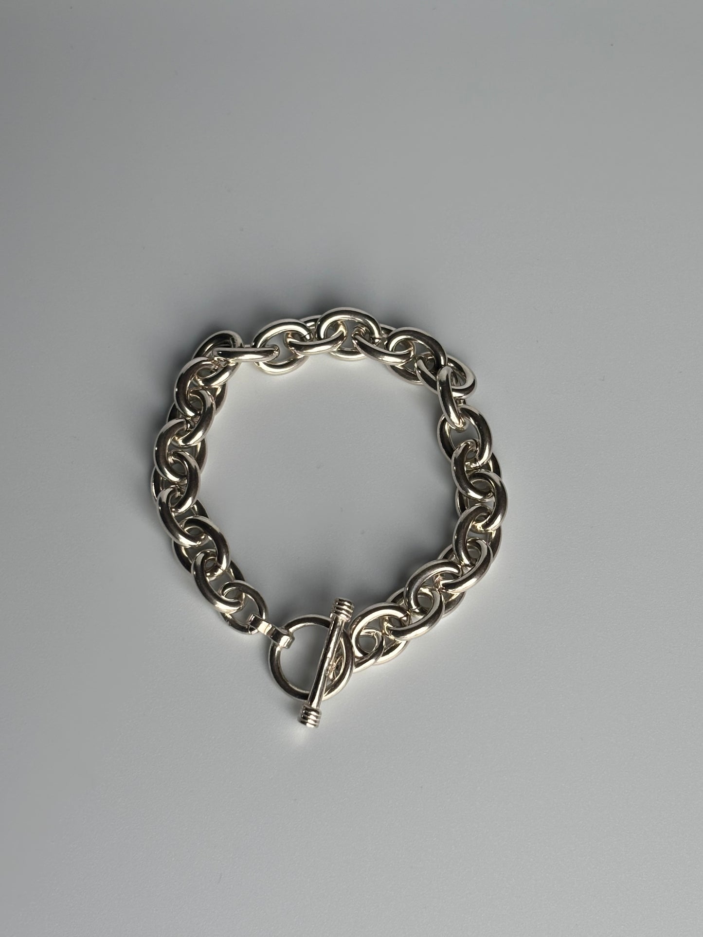 Toggle Clasp Silver Link Bracelet