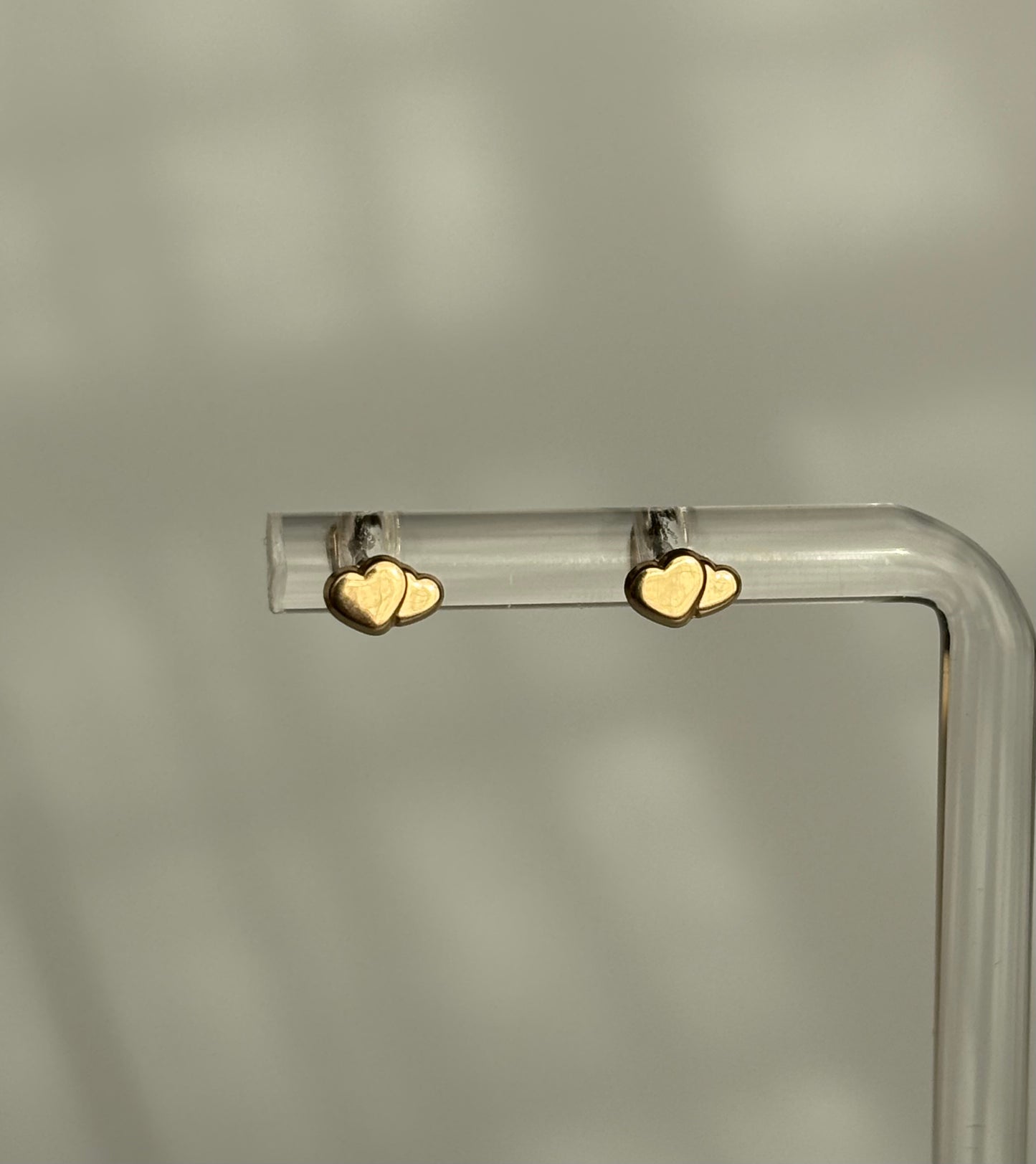 Gold Twin Hearts Earrings