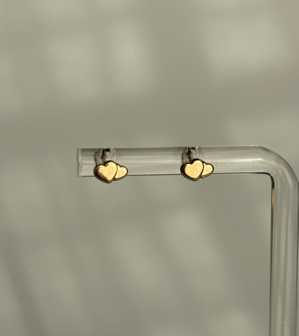Gold Twin Hearts Earrings