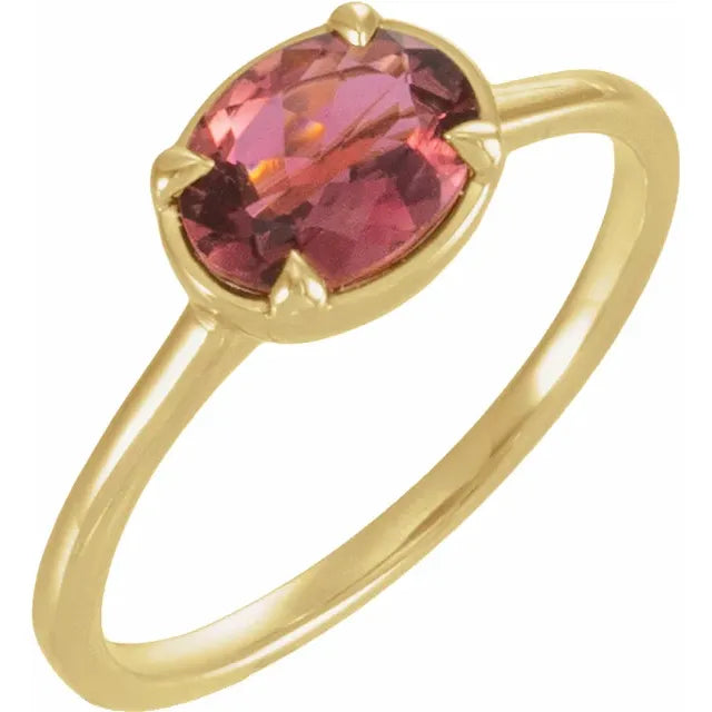 Bezel-style Prong Birthstone Ring