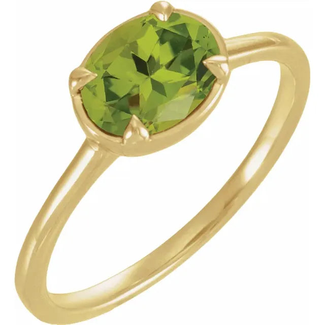 Bezel-style Prong Birthstone Ring