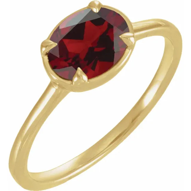 Bezel-style Prong Birthstone Ring