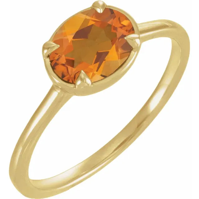 Bezel-style Prong Birthstone Ring