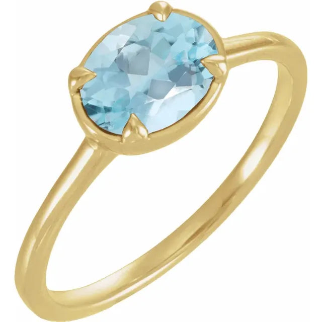 Bezel-style Prong Birthstone Ring