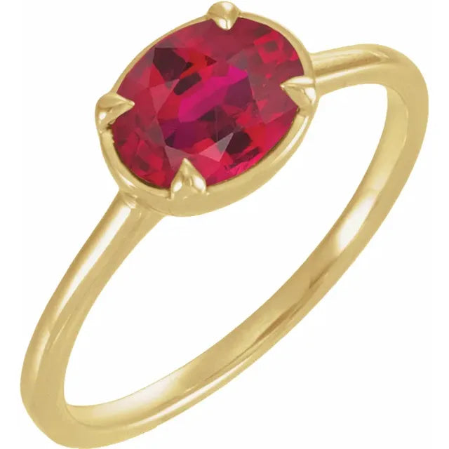 Bezel-style Prong Birthstone Ring
