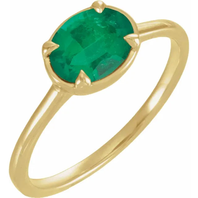 Bezel-style Prong Birthstone Ring