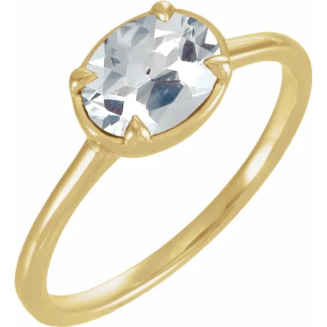 Bezel-style Prong Birthstone Ring