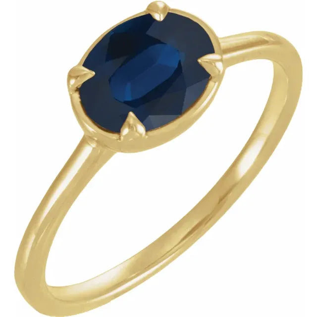 Bezel-style Prong Birthstone Ring