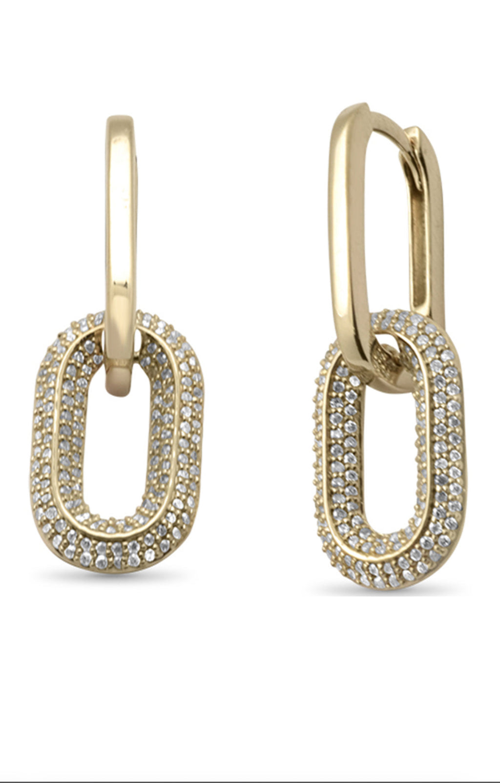 Open Link Hoop Dangle Earrings