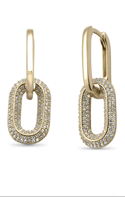 Open Link Hoop Dangle Earrings
