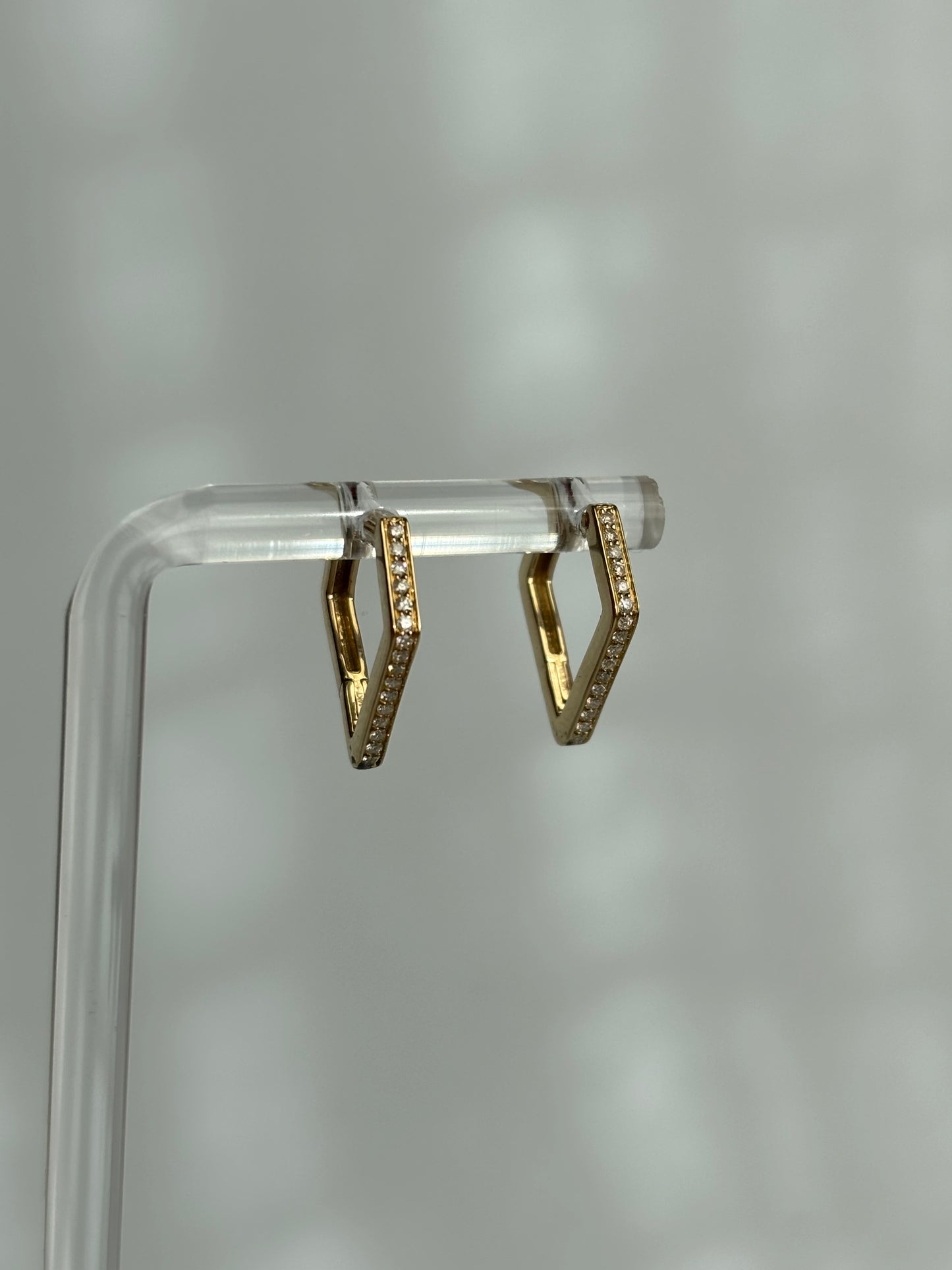 Diamond Hexagon Hoop Earrings