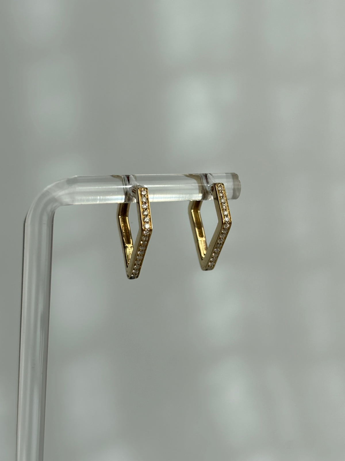 Diamond Hexagon Hoop Earrings
