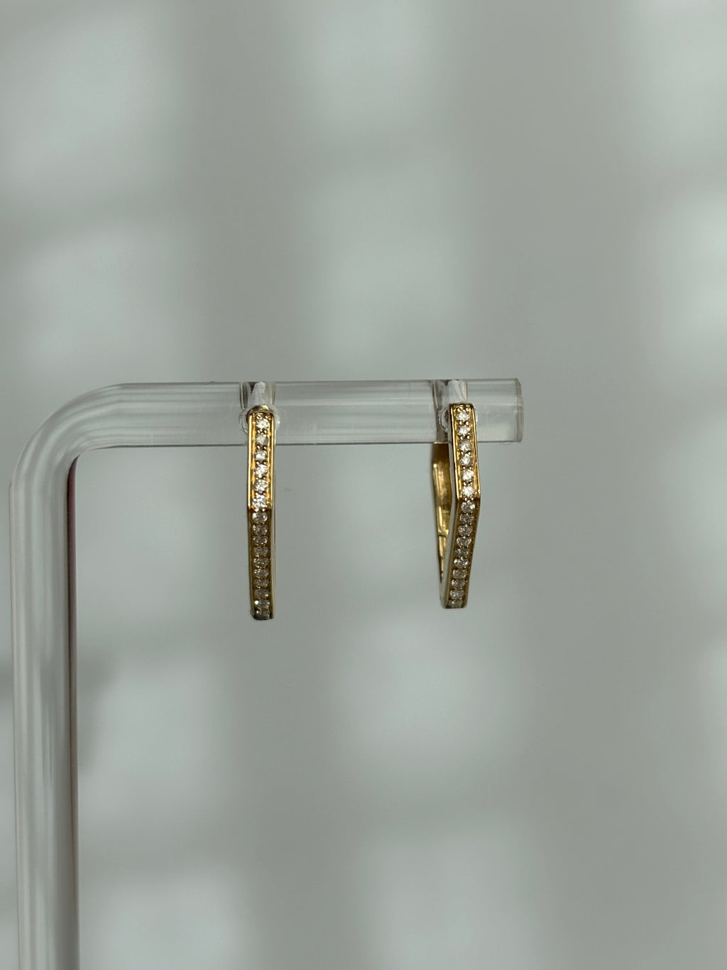 Diamond Hexagon Hoop Earrings