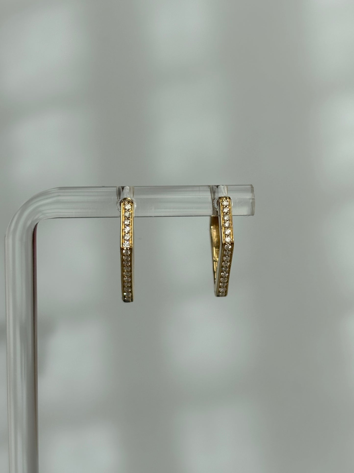 Diamond Hexagon Hoop Earrings
