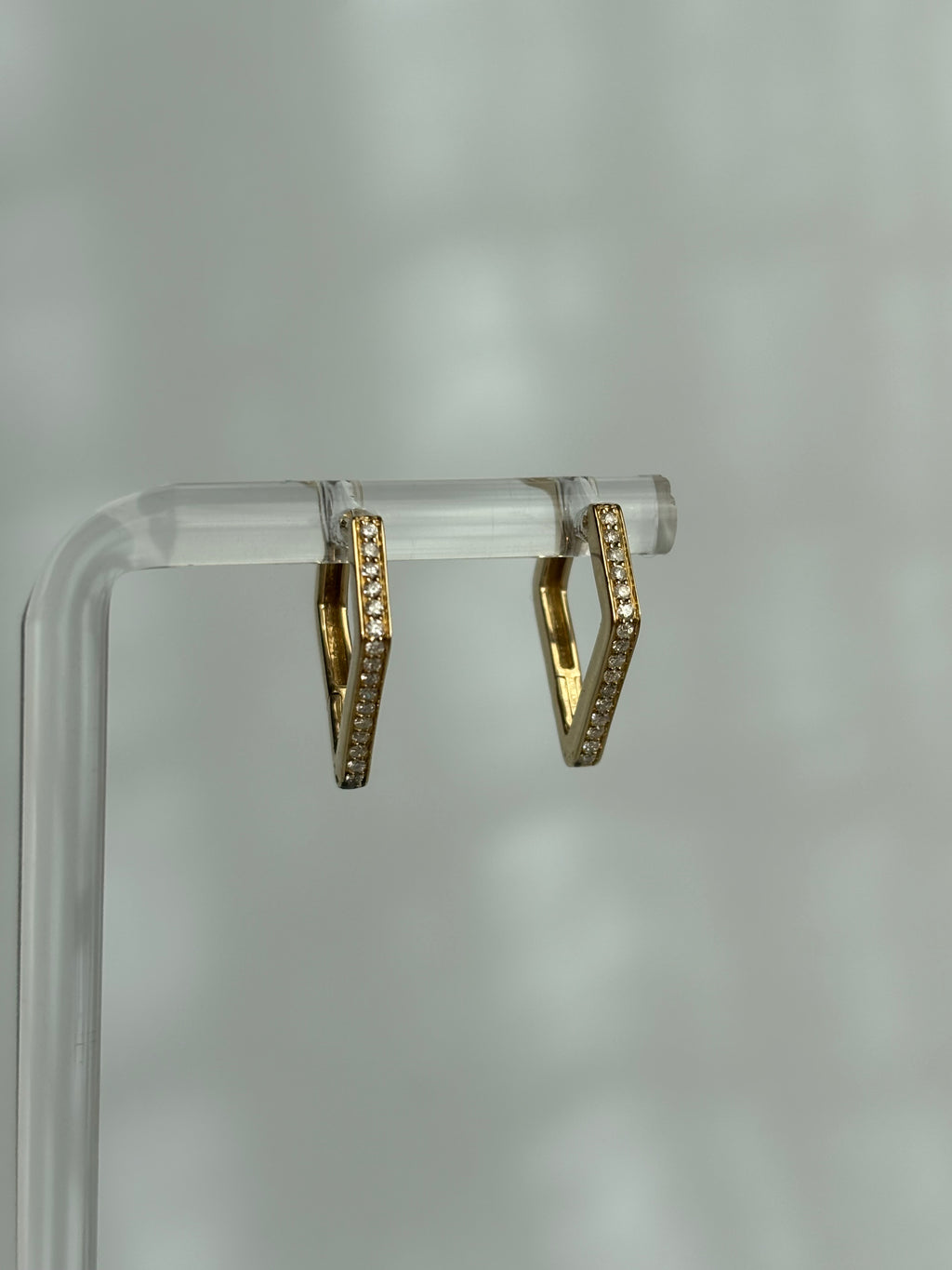 Diamond Hexagon Hoop Earrings