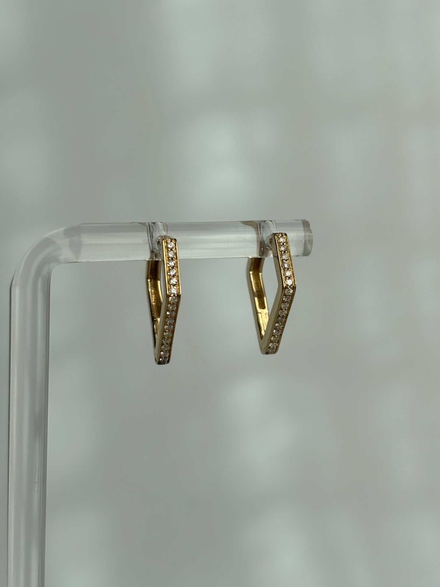 Diamond Hexagon Hoop Earrings