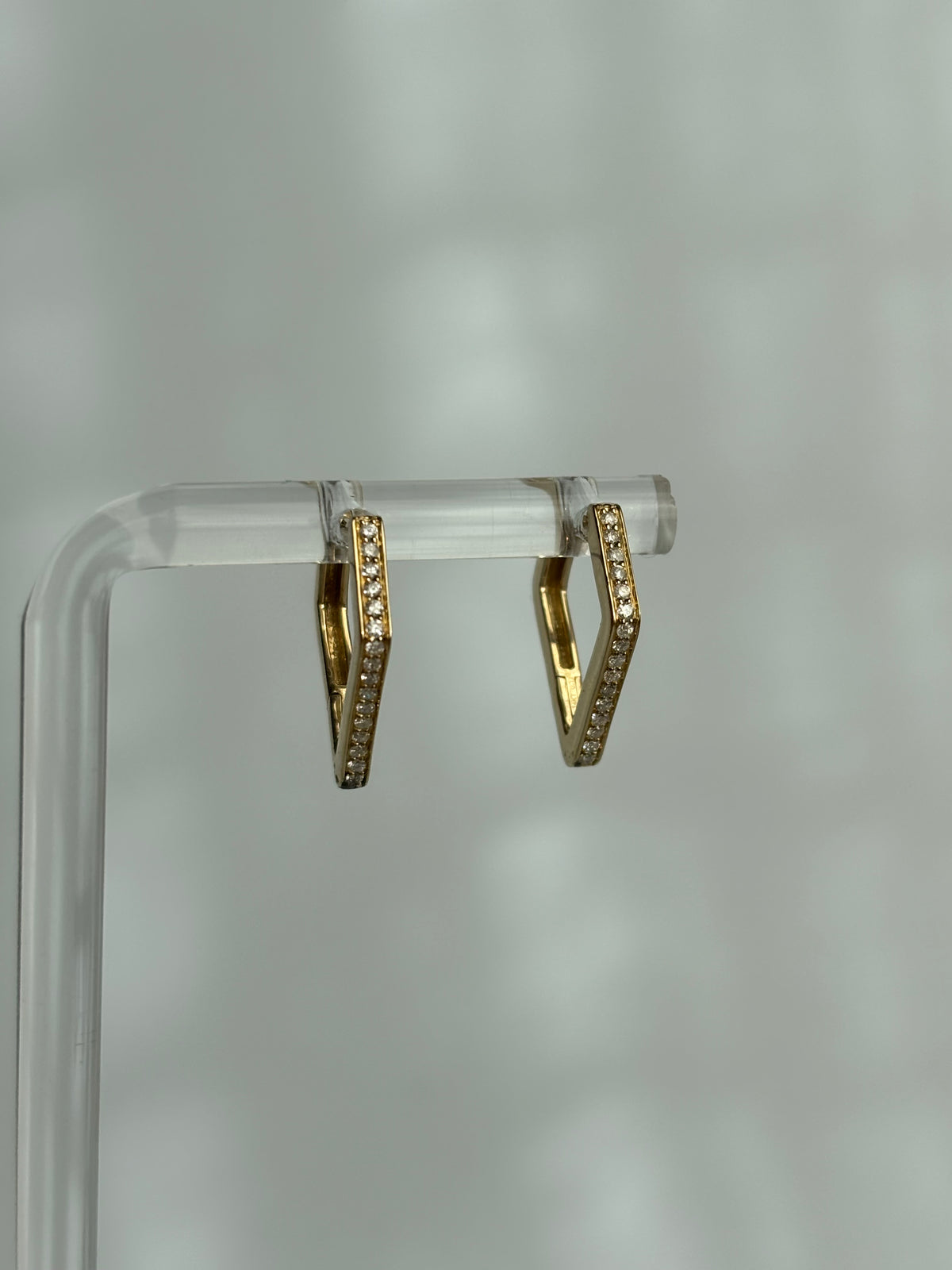 Diamond Hexagon Hoop Earrings