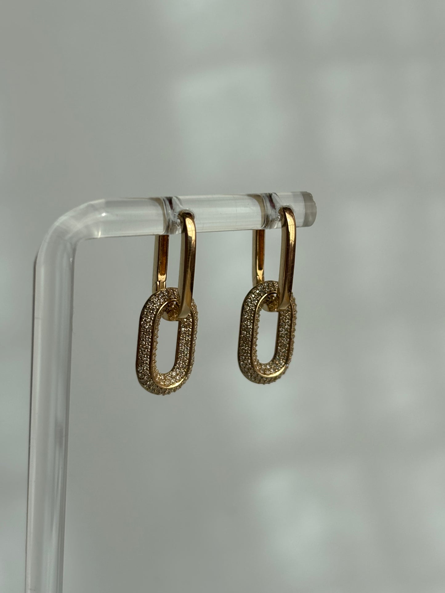 Open Link Hoop Dangle Earrings