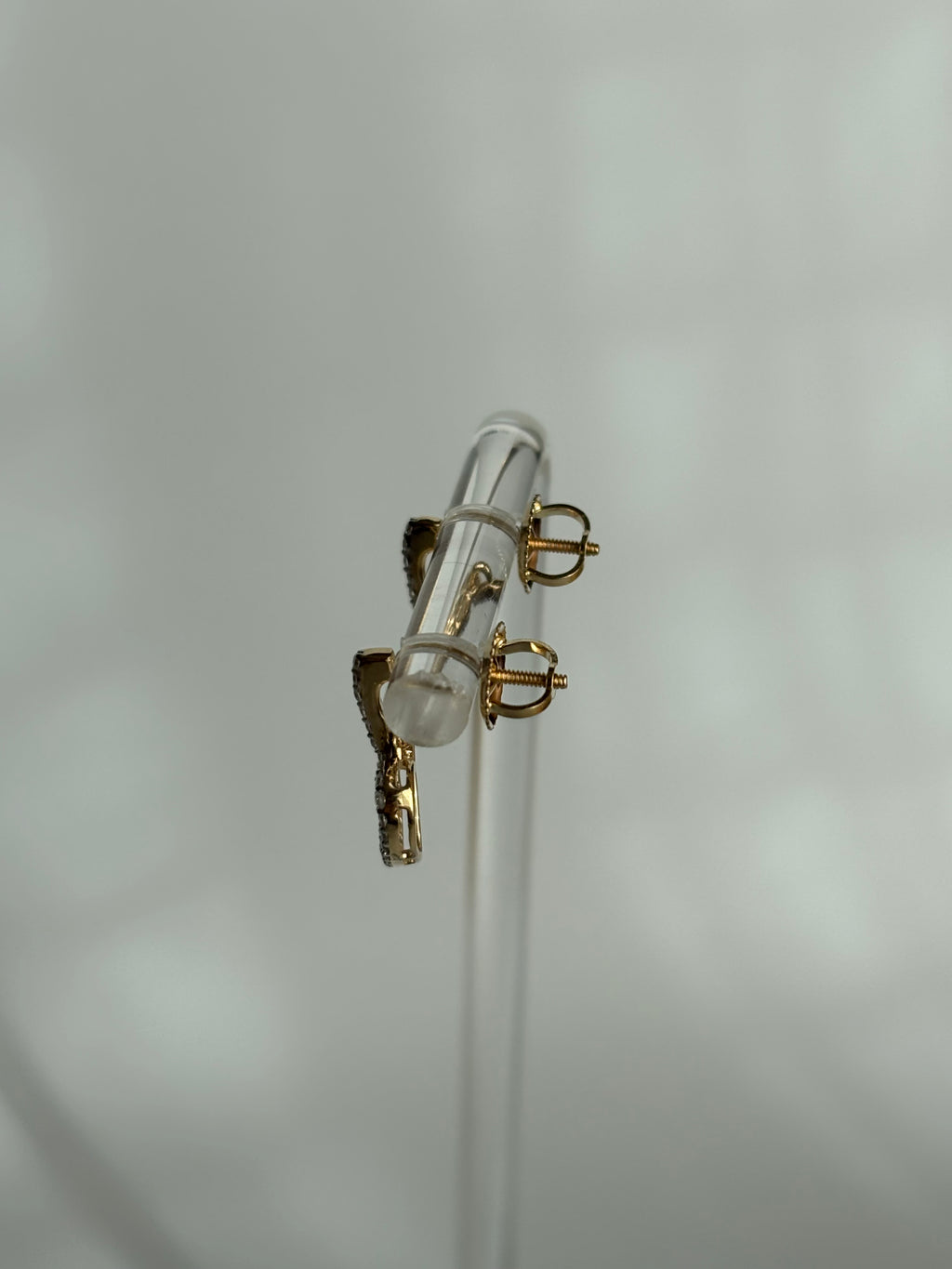 Diamond Heart Dangle Earrings