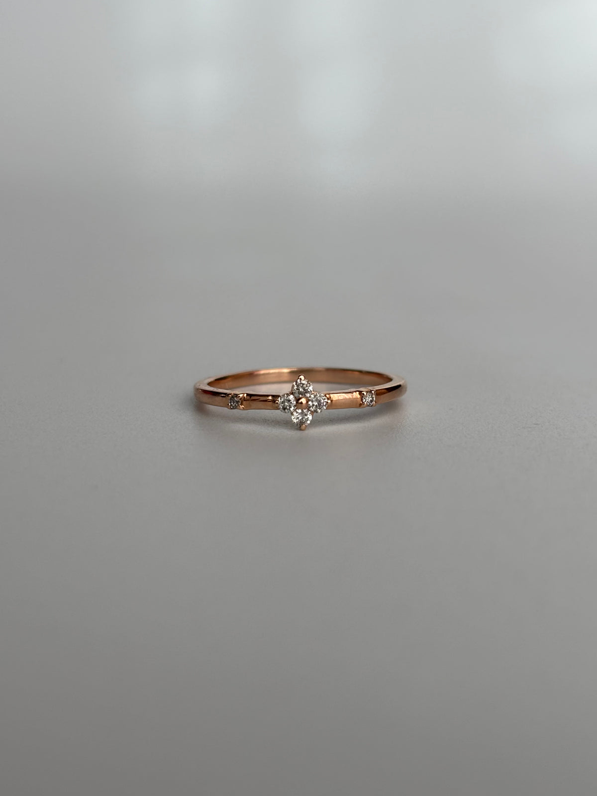Diamond Clover Stacking Ring