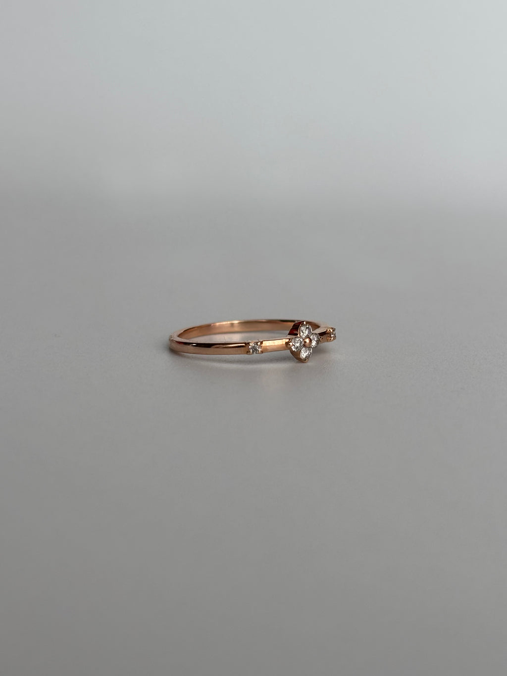 Diamond Clover Stacking Ring