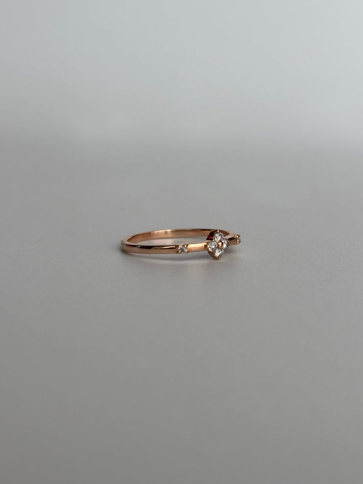 Diamond Clover Stacking Ring