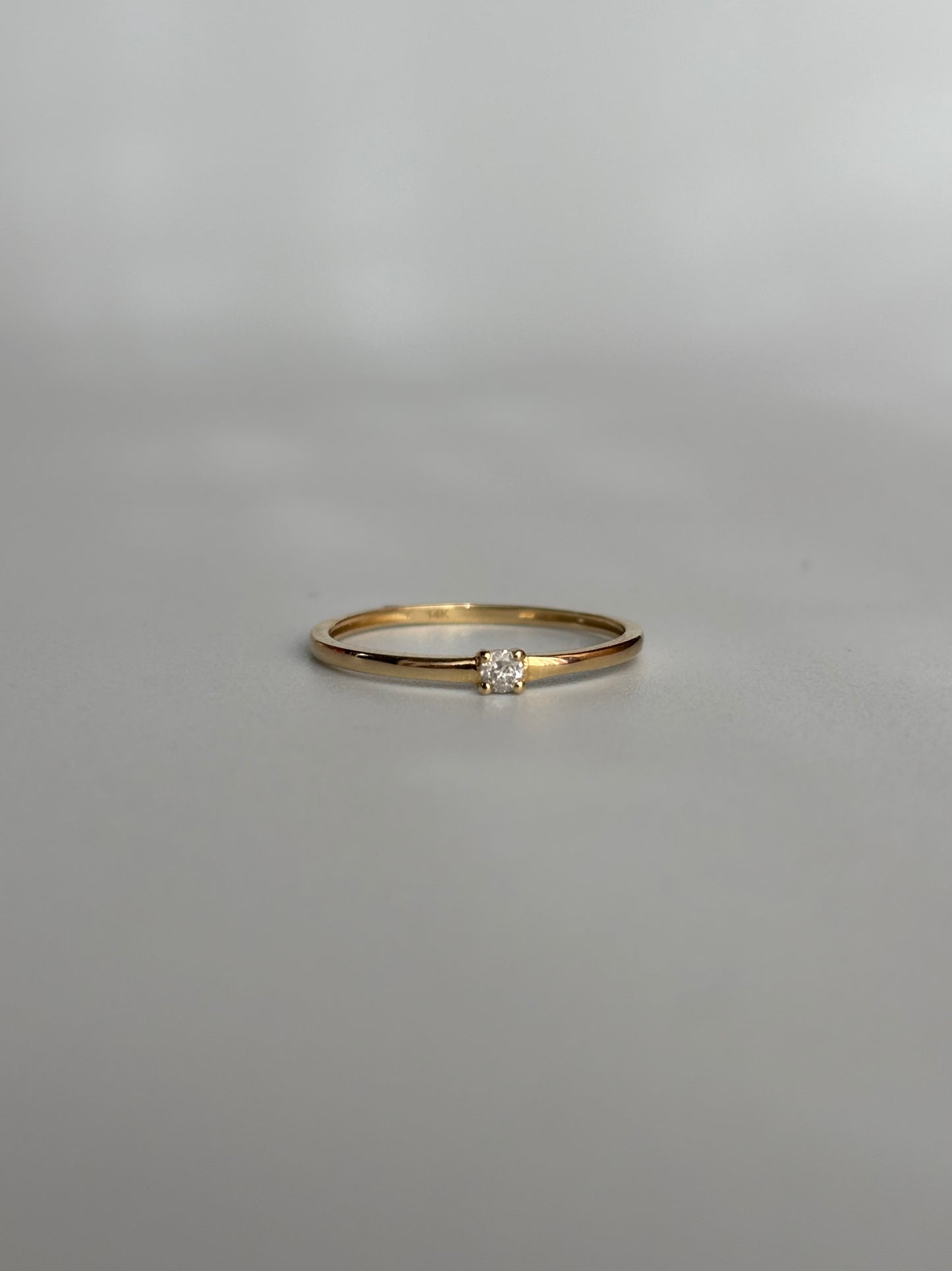 Single Diamond Stacking Ring