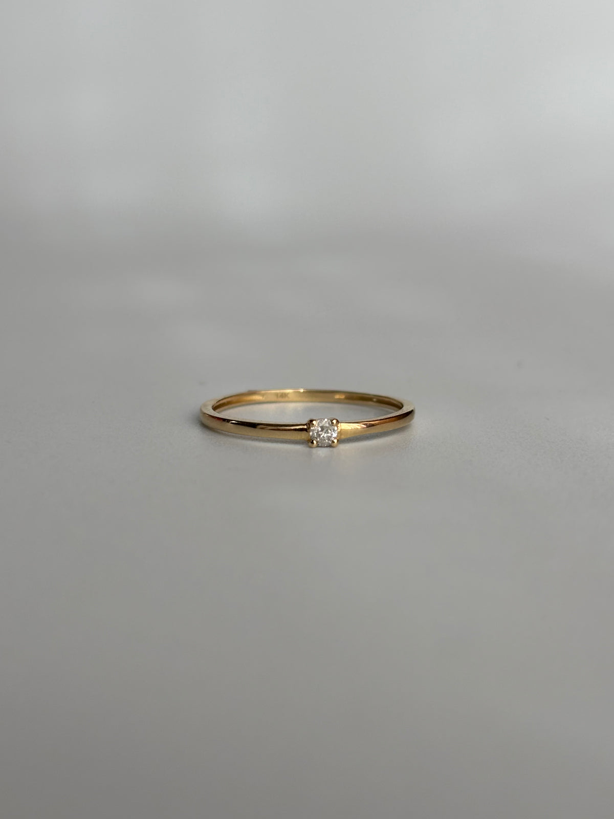 Single Diamond Stacking Ring