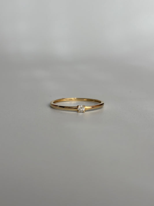 Single Diamond Stacking Ring