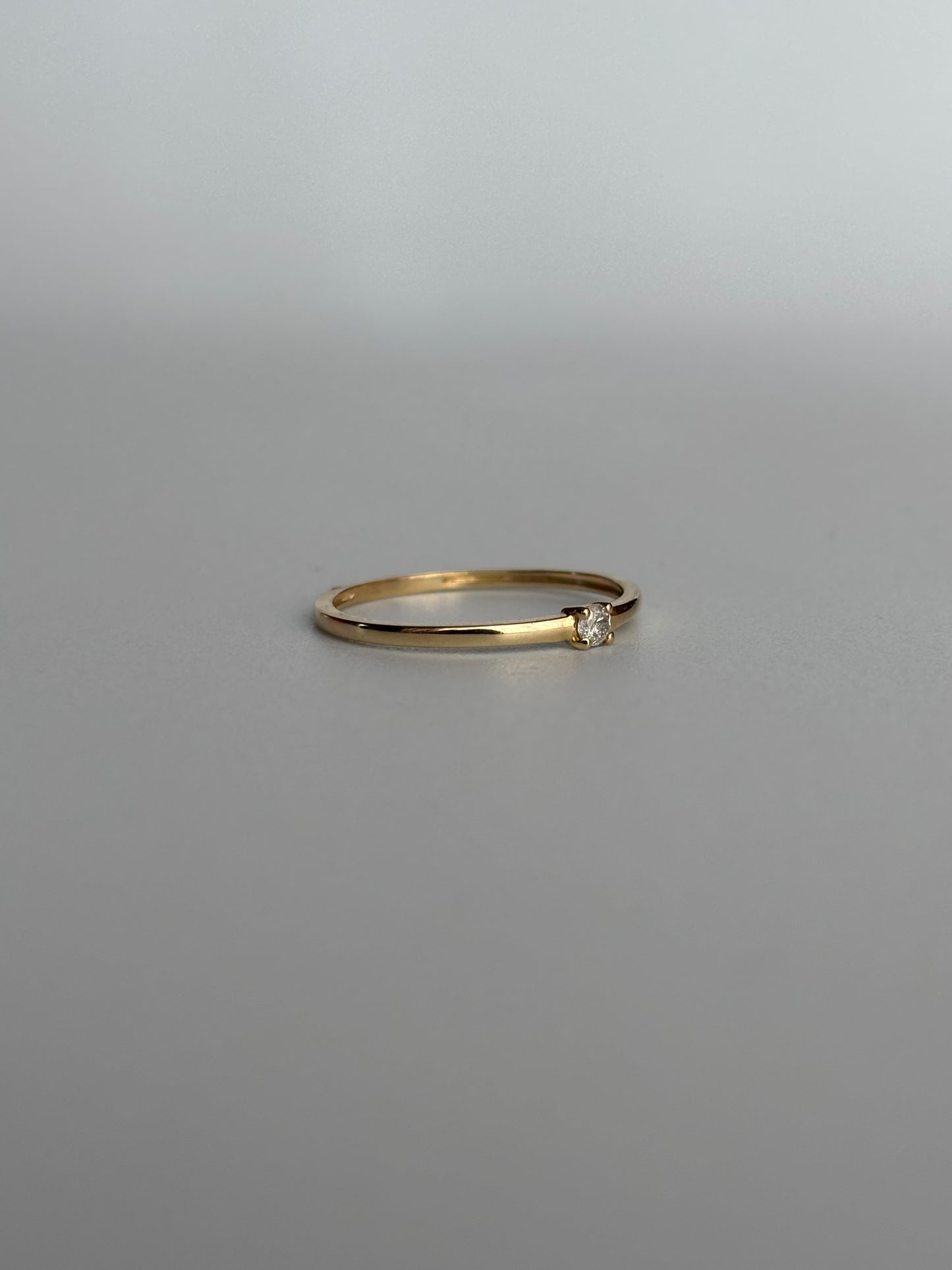 Single Diamond Stacking Ring